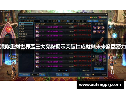 港隊重劍世界盃三大亮點揭示突破性成就與未來發展潜力